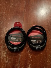 Anti Theft 4 Number Combination Bike Bicycle Lock Coated Metal Cable 2 Locks 
