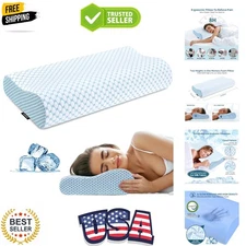 Orthopedic Cervical Memory Foam Pillow - Relieves Neck Pain for All Sleep Styles