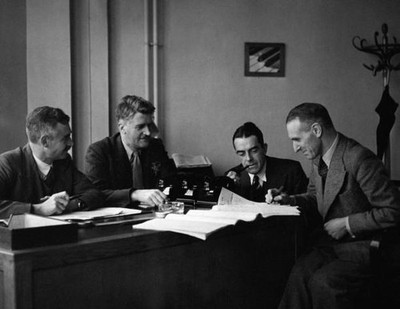 Weekly meeting where BBC's television producers discuss various pr- Old Photo