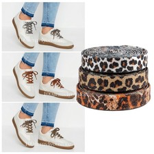 Leopard Flat Shoe Laces Trainers Boot Pair Quality Ties Short Long Kids Adult UK