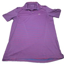 Vineyard Vines Polo Shirt Men Size Medium Burgundy Performance Golf Stripe   