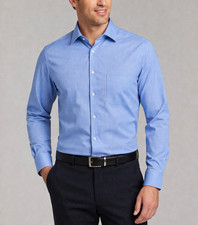 Van Heusen XL Dress Shirt 17-17.5 34/35 Blue Flex Collar Dress Shirt NWT
