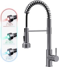 GIMILI Black Stainless Kitchen Faucet with Pull Down Sprayer