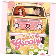 KatchOn, Hippie Bus Photo Prop - Large, 47x63 Inch | Two Groovy Banner, Groovy 