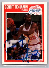 Benoit Benjamin 1989-90 Fleer signed Auto #69 Los Angeles Clippers
