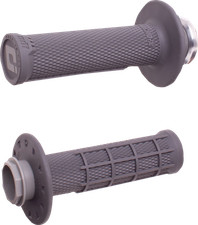 ODI Fits Micro-X Half-Waffle V2 Lock-On Grips - Graphite/Silver H36MXH