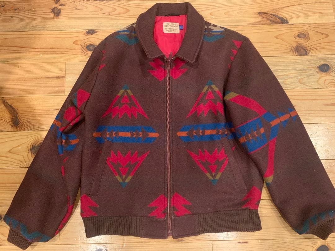 Pendleton Western Wool Jacket Brown Geometric Pat… - image 1