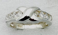 Sterling Silver 925 8 Channel Set CZ X Ring Size 6
