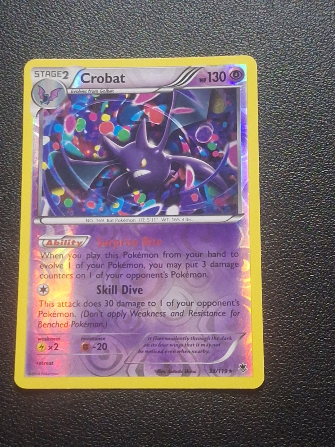 Pokémon TCG Crobat 33/119 XY - Phantom Forces Reverse Holo Near Mint
