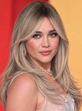 21  Human Hair Blend    Blonde Roots Women Wig Bangs Heat OK