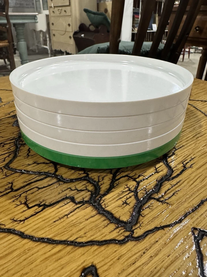 De colección (8) Platos de Cena HELLER Massimo Vignelli APILAMIENTO ARCO IRIS Melamina Años 70 10" Foto 4 de 4