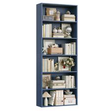Image of Tall Bookshelf 180cm 6 Tier Wooden Shelving Unit Storage Display Bookcase Office