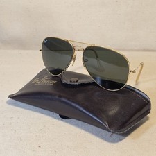 Vintage B L Ray-Ban Aviator 58mm Gold USA  For Driving  w/ Case 016581