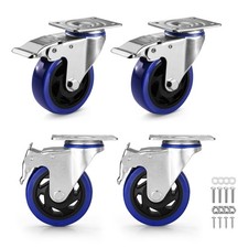 Workpro 4x 4 Heavy Duty Caster Wheel 2200lbs Swivel Locking Industrial W Brake