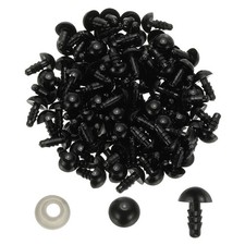 PATIKIL 9mm Black Safety Eyes, 150 Set Plastic Craft Eyes with Washers for St...