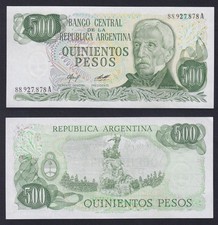 Argentina 500 Pesos Banknote (1977-1982) P.-303b FDS/UNC