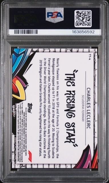 2020 Topps Chrome F1 Charles Leclerc Track Tags Card PSA 10 view 2