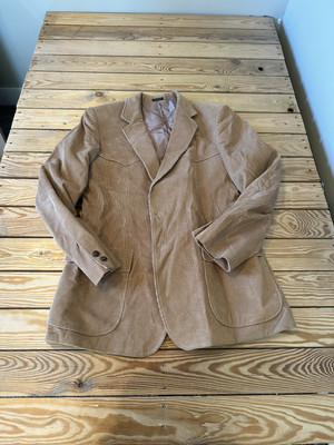 Vintage monsieur Lauro Men s Corduroy Suit Jacket Size 42 Tan N2