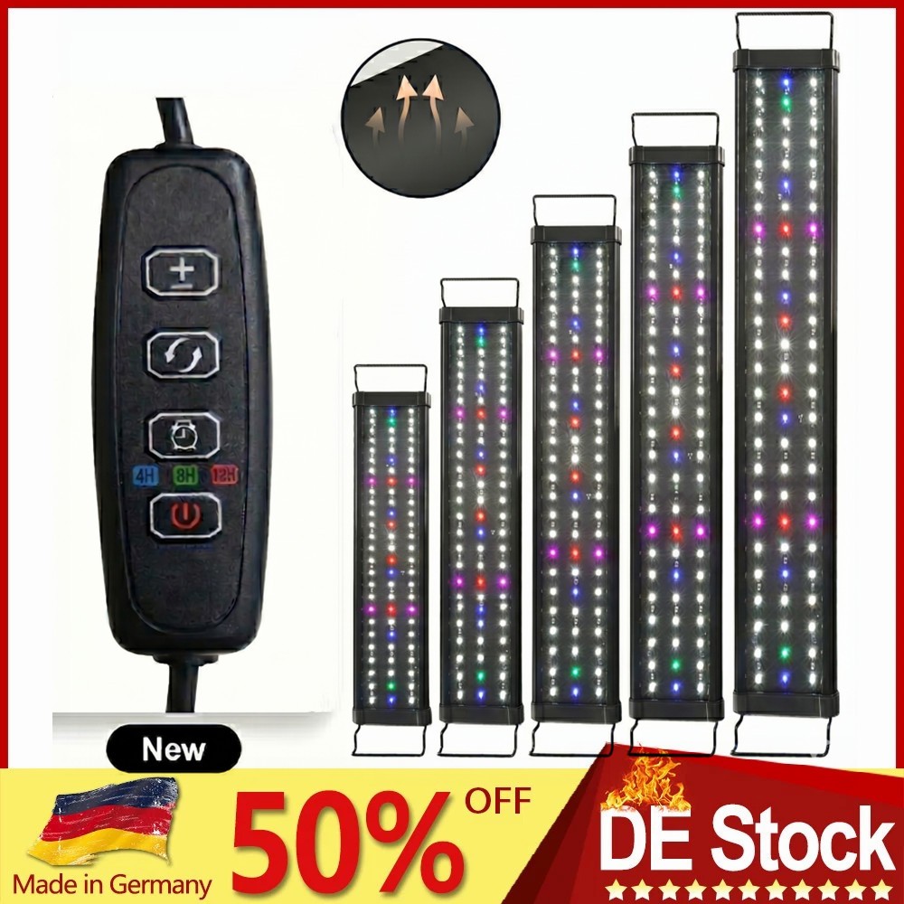30-115cm illuminazione acquario RGB LED 4/8/12H timer 3 MODUS luce spettro completo foto 2