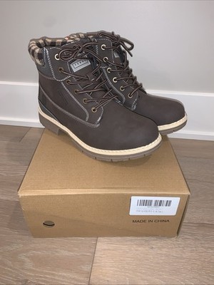 Anjou Femme Brown Hiking Boots Buffalo Check Women's Size 8.5 New in Box