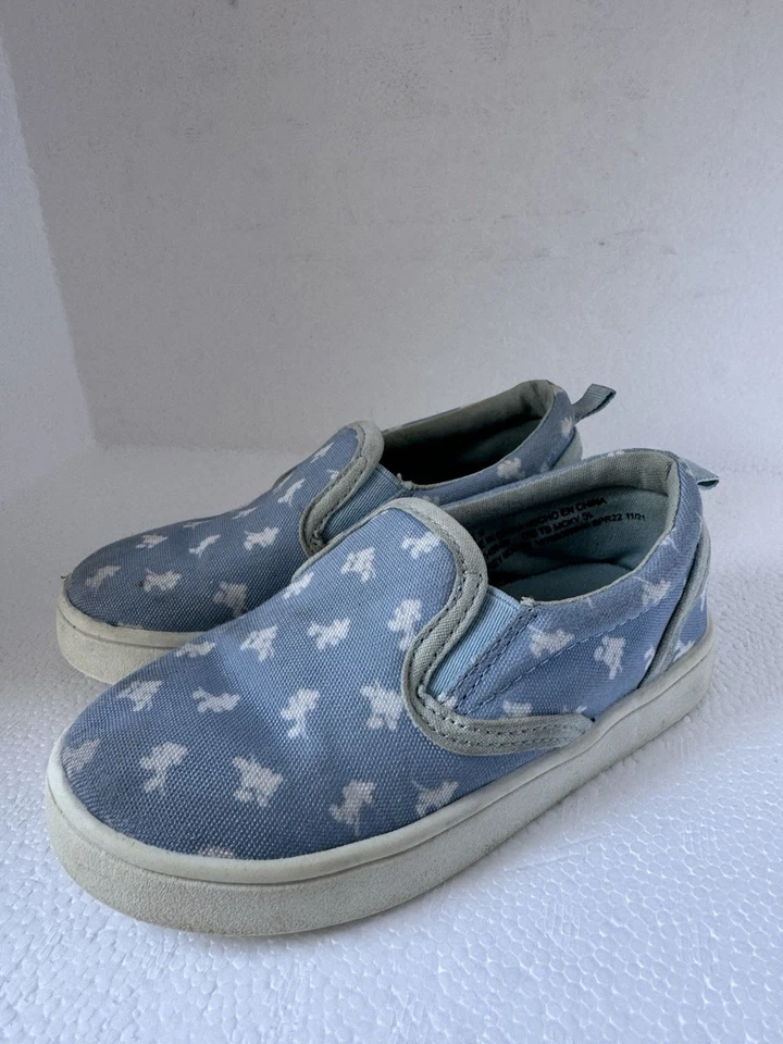 Baby Gap Shoes Disney Mickey Mouse Canvas Toddler Slip On Sneakers Blue Size 8 - Image 2 of 4