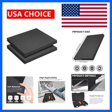 2 Pcs Black Polyurethane Foam Sheet- 16 x 12 x 1.5 Inch Cuttable Foam Inserts...