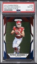 2017 PANINI PRIZM RED WHITE & BLUE #269 PATRICK MAHOMES II ROOKIE RC PSA 8