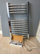Chrome Vertical Wall Mounted Hydronic Towel Rail Radiator Steel Single Panel