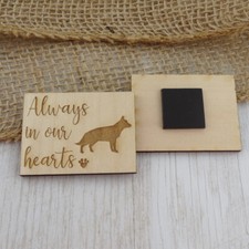 German Shepherd Always in Our Hearts Memorial Magnet - Dog Pet Remembrance Love