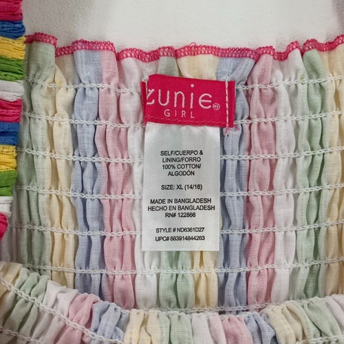 Zunie Girl Girls' Dress XL Ruffle Strap Smocked Top Striped Maxi Dress XL 14/16 - Picture 4 of 5