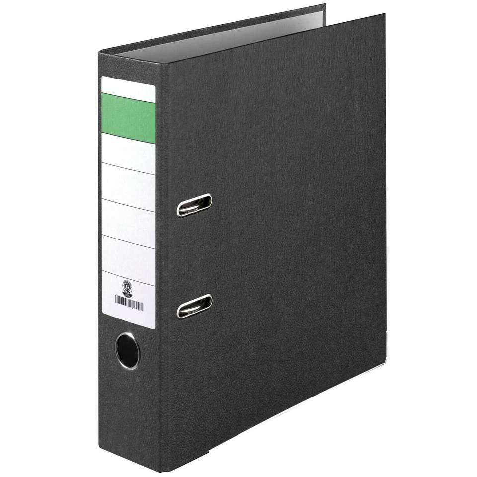 FALKEN 10 x Ordner Economy A4 8 cm Wolkenmarmor schwarz Aktenordner Briefordner grüner