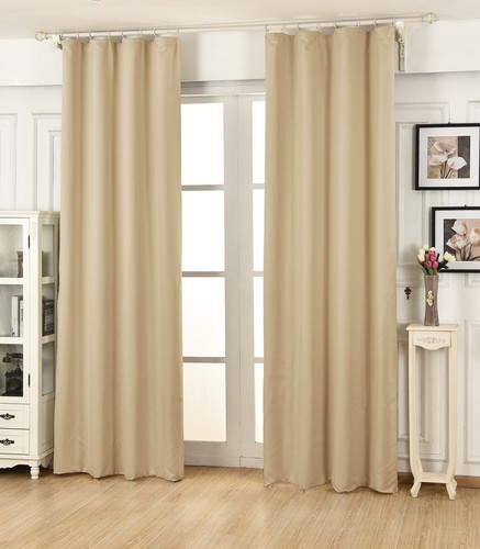 2er Gardine Blickdicht Vorhang Schal Mit Krauselband 135x225 Creme