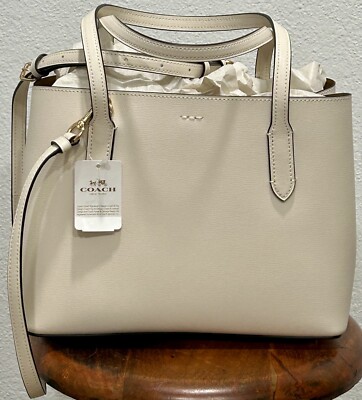 NWT Coach Mini Avenue Carryall Crossbody Bag Gold/Chalk Light