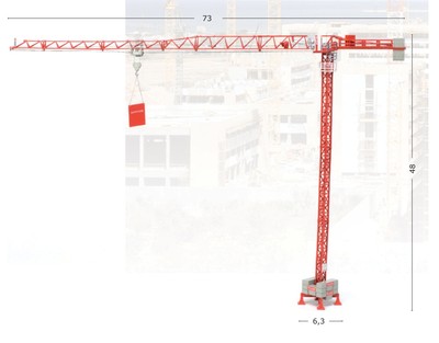 ROS 80108-0 Wolff 4517 City Tower Crane 1/87 HO Scale Die-cast Brand-new MIB