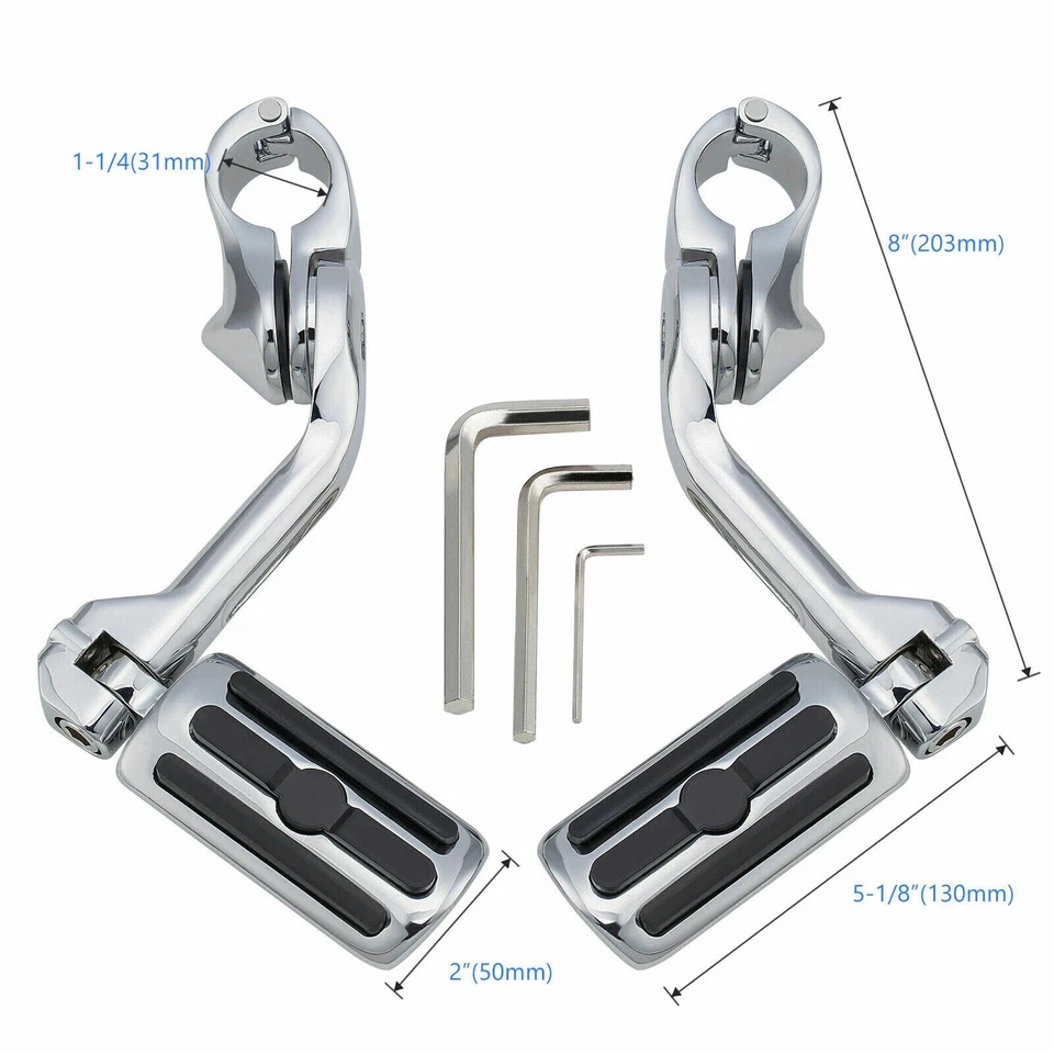 Clavijas de pie de carretera de 1,25" para motocicleta Harley Touring Road King Street Glide Foto 3 de 4