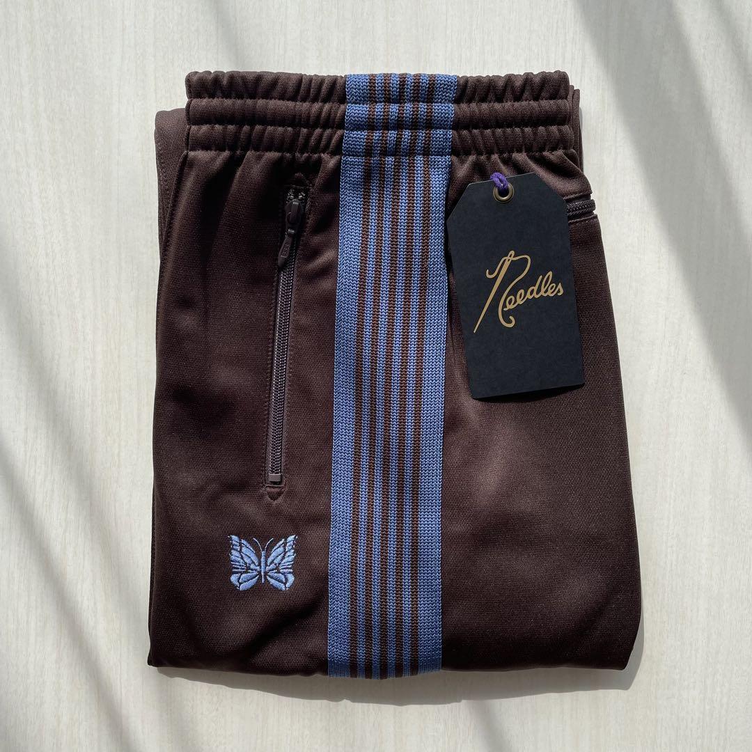 NEEDLES Track Pants Straight Brown x Blue lines MR533 Size-M New