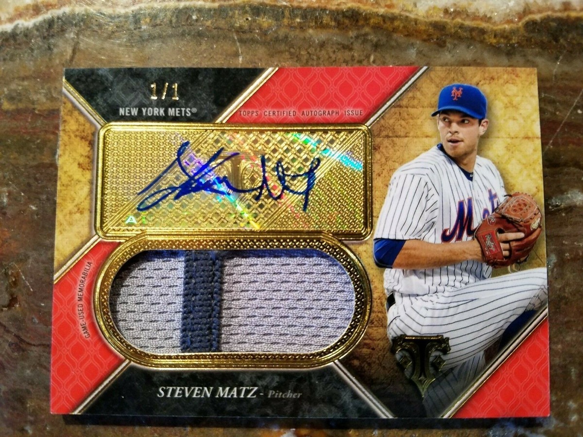 2017 Topps Triple Threads Auto Relic Steven Matz Ruby 1/1 of 1