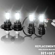 For Benz ML320 ML430 1998-2001 4X H1 H7 LED Headlight High Low Beam Combo Bulbs
