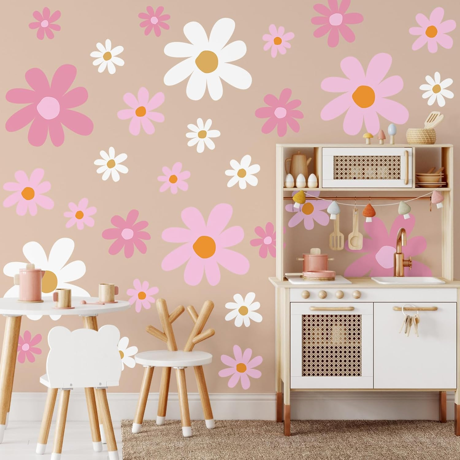 12 Sheets Daisy Wall Decals Flower Wall Stickers Large Daisy Wall Stickers Daisy