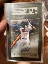 2018 BOWMAN'S BEST YORDAN ALVAREZ RC PROSPECT On Card AUTO ASTROS SGC 10 / 9.5!