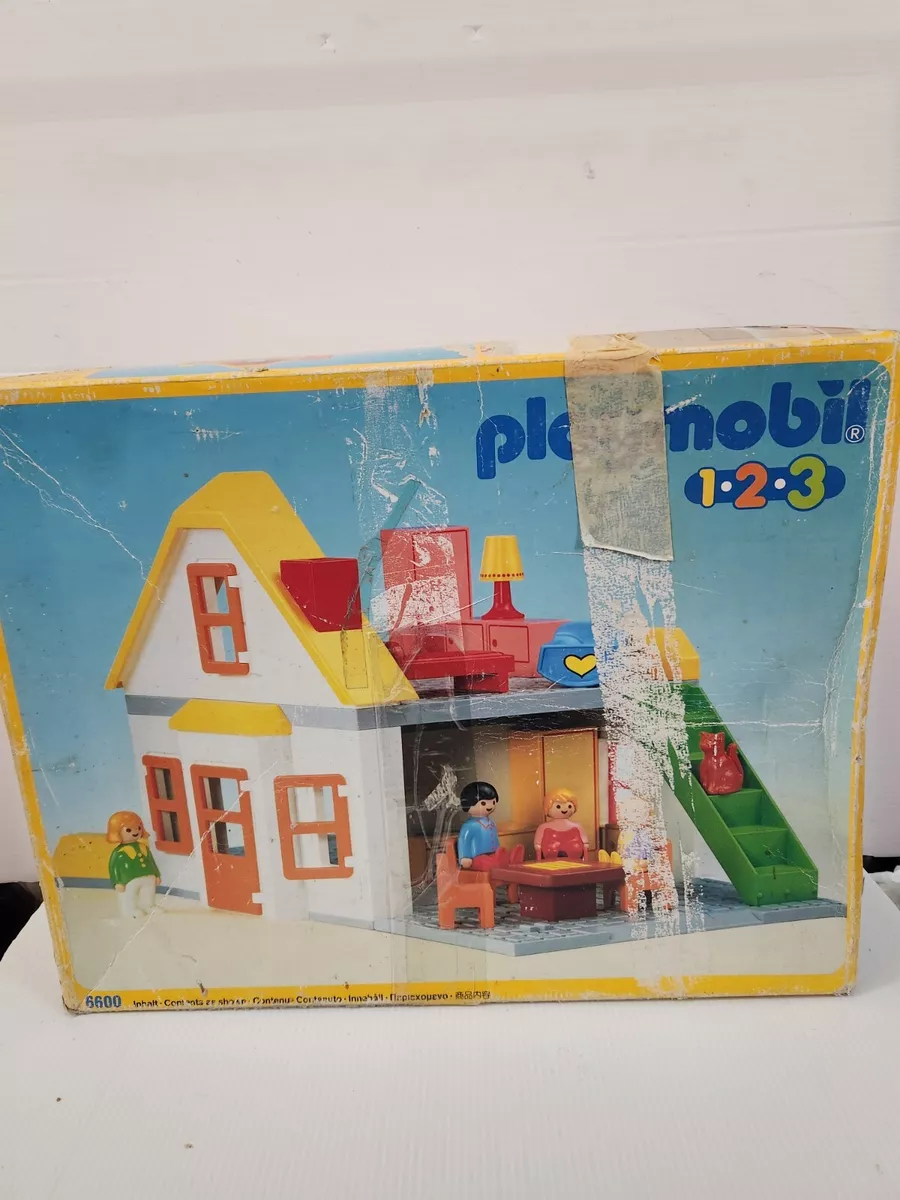 Vintage Playmobil 123 House #6600 w/ Furniture. & Box 1990