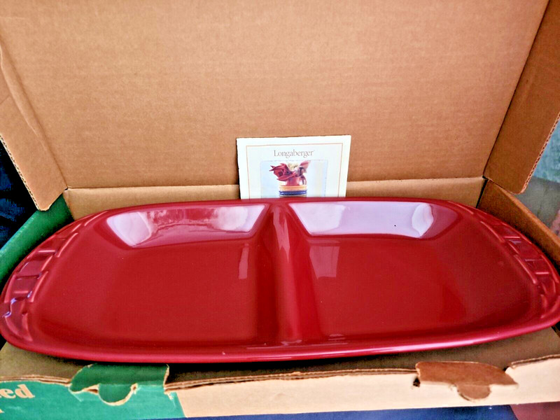 NEW USA Longaberger year 2001 Divided SERVING TRAY-PLATTER-Dish-PAPRIKA 