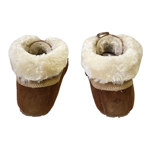 Sperry Emory stivaletti anatra pantofole donna taglia 5 marrone marrone marrone scamosciato pelliccia sintetica - Foto 8 di 13