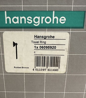 Hansgrohe Towel Ring Timeless 7-inch Classic Holder 06095920 Rubbed Bronze