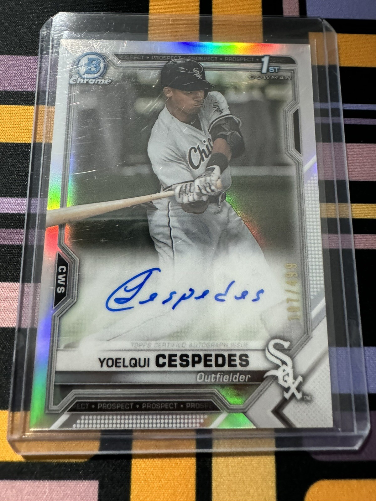 2021 Bowman Chrome 1st Yoelqui Cespedes Auto Refractor /499 Chicago White Sox