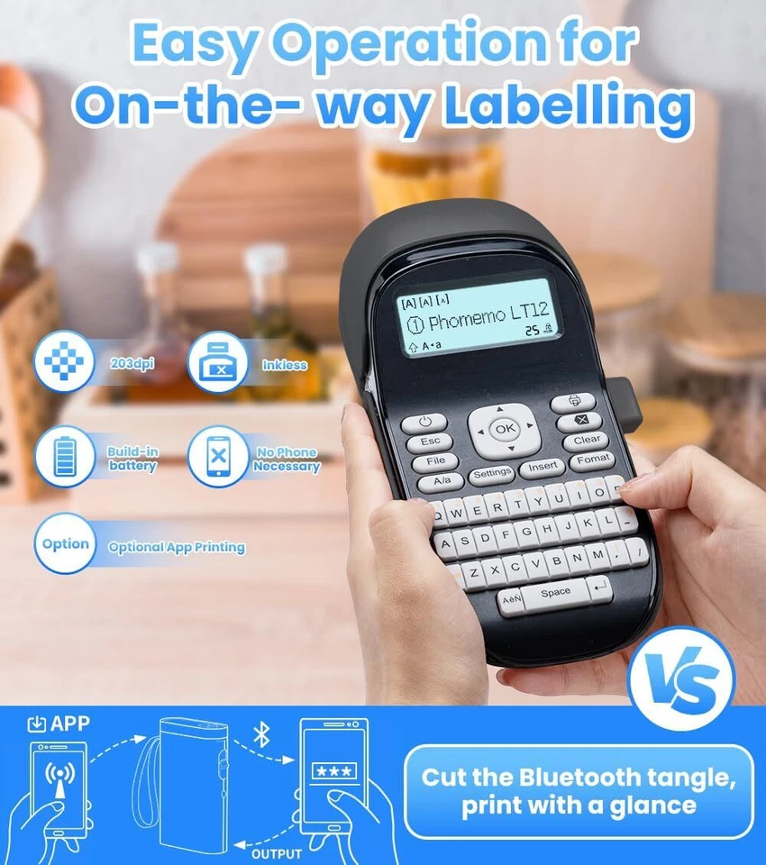 DYMO Label Maker mit 1 Etikettierbänder | LetraTag 100H Handheld LabelMaker - Bild 3 von 4