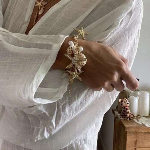 Imitation Perle Muschel Seestern Armband Frauen - Bild 7 von 25
