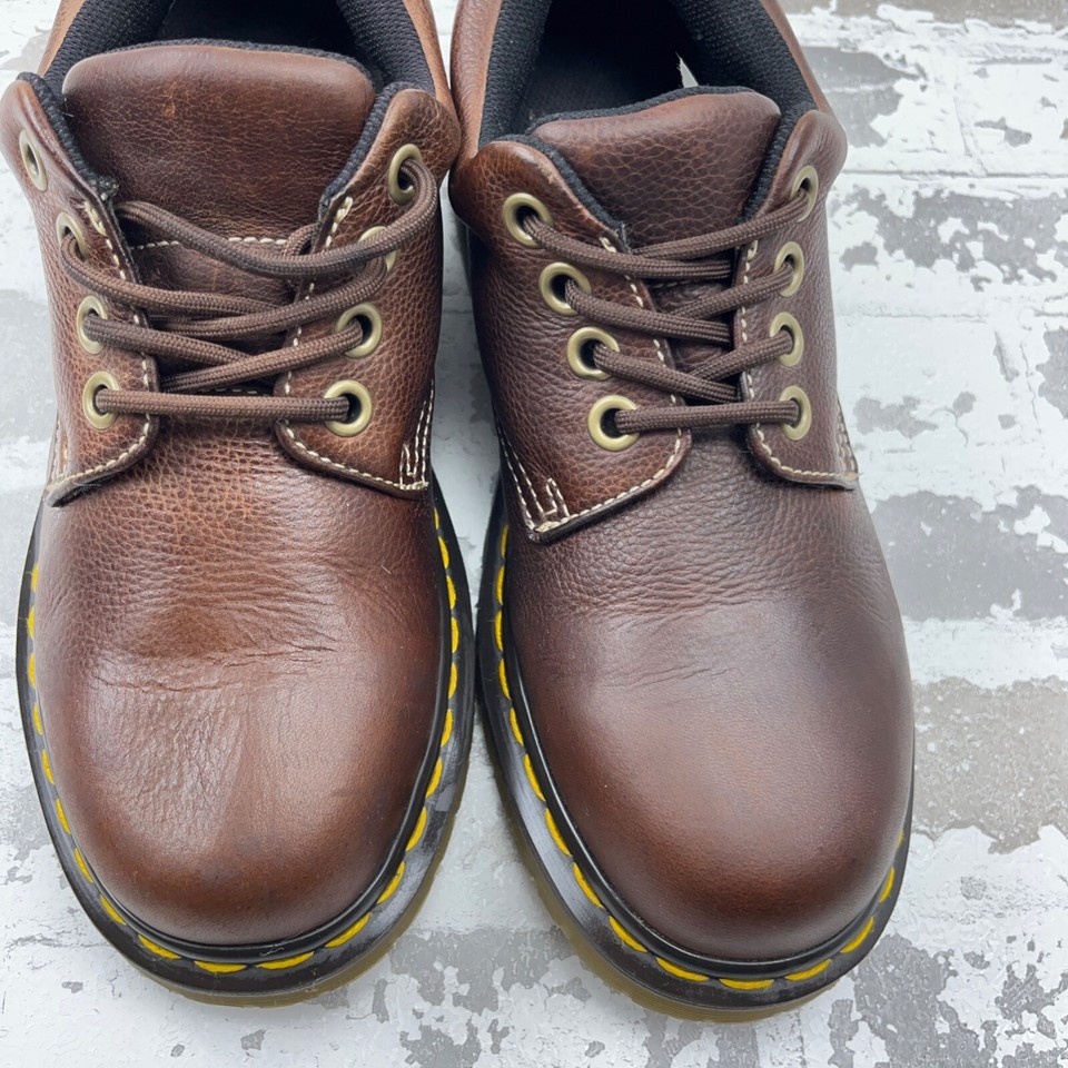 Doc Dr Martens Boston Oxford Shoes Brown Leather Mens Size 8 Dress