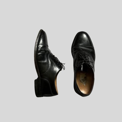 Loake England 200B Oxford Black Cap Toe Leather Shoes Men display picture 2