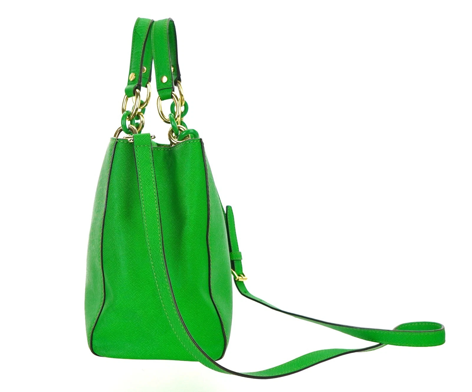 Borsa a tracolla MICHAEL KORS Cynthia verde pelle saffiano con catena + tracolla